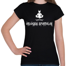 PRINTFASHION Ördögi Jóga (fehér)  - Női póló - Fekete női póló
