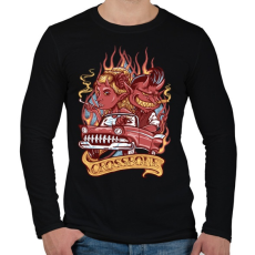 PRINTFASHION Ördögi sofőr - Férfi hosszú ujjú póló - Fekete
