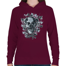 PRINTFASHION Ördögkoponya - Női kapucnis pulóver - Bordó