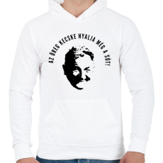PRINTFASHION ÖREG KECSKE - Férfi kapucnis pulóver - Fehér