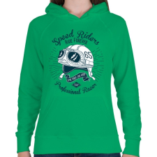 PRINTFASHION Öreg motoros - Női kapucnis pulóver - Zöld női pulóver, kardigán