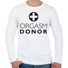 PRINTFASHION orgasm-donor-black - Férfi hosszú ujjú póló - Fehér férfi póló