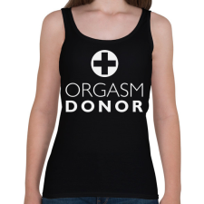 PRINTFASHION orgasm-donor-white - Női atléta - Fekete női trikó