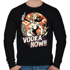 PRINTFASHION Óriás nő vodkával - Férfi pulóver - Fekete férfi pulóver, kardigán