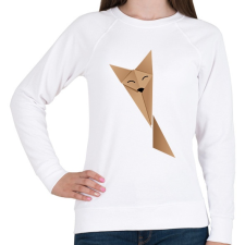 PRINTFASHION Origami Fox - Női pulóver - Fehér női pulóver, kardigán