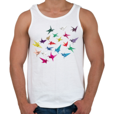 PRINTFASHION Origami madarak - Férfi atléta - Fehér atléta, trikó