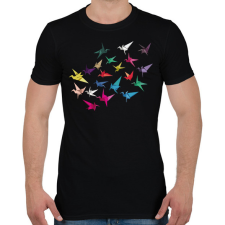 PRINTFASHION Origami madarak - Férfi póló - Fekete férfi póló