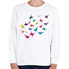 PRINTFASHION Origami madarak - Gyerek pulóver - Fehér gyerek pulóver, kardigán