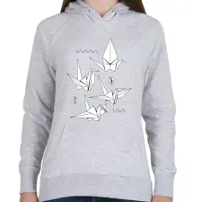 PRINTFASHION Origami - Női kapucnis pulóver - Sport szürke női pulóver, kardigán