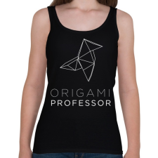 PRINTFASHION Origami Professor - Női atléta - Fekete női trikó