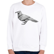 PRINTFASHION Origami varjú - Gyerek pulóver - Fehér gyerek pulóver, kardigán