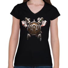 PRINTFASHION Ork címer - Női V-nyakú póló - Fekete női póló