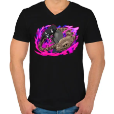PRINTFASHION Orochimaru - Férfi V-nyakú póló - Fekete férfi póló