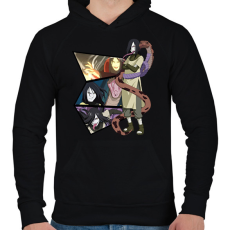 PRINTFASHION Orochimaru montázs - Férfi kapucnis pulóver - Fekete