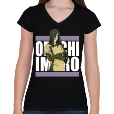 PRINTFASHION Orochimaru - Női V-nyakú póló - Fekete