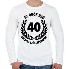 PRINTFASHION Örök ifjú - 40 - Férfi hosszú ujjú póló - Fehér