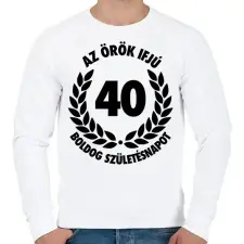 PRINTFASHION Örök ifjú - 40 - Férfi pulóver - Fehér férfi pulóver, kardigán