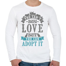 PRINTFASHION Örökbefogadás - Férfi hosszú ujjú póló - Fehér férfi póló