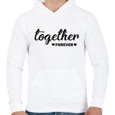 PRINTFASHION Örökké együtt - páros 2 - Férfi kapucnis pulóver - Fehér