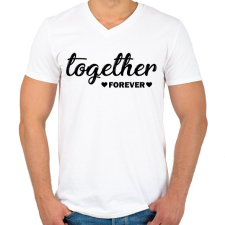 PRINTFASHION Örökké együtt - páros 2 - Férfi V-nyakú póló - Fehér férfi póló