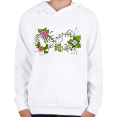 PRINTFASHION Örökké virágokkal, színes - Gyerek kapucnis pulóver - Fehér