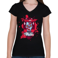 PRINTFASHION Örökre! - Női V-nyakú póló - Fekete női póló