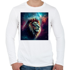 PRINTFASHION Oroszlán a galaxisban  - Férfi hosszú ujjú póló - Fehér