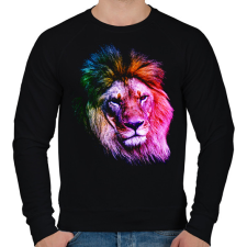 PRINTFASHION Oroszlan art - Férfi pulóver - Fekete férfi pulóver, kardigán