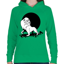 PRINTFASHION Oroszlán - Az állatok királya - Női kapucnis pulóver - Zöld női pulóver, kardigán