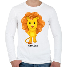 PRINTFASHION Oroszlán - Férfi hosszú ujjú póló - Fehér férfi póló