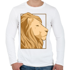 PRINTFASHION Oroszlán - Férfi hosszú ujjú póló - Fehér férfi póló