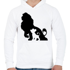 PRINTFASHION Oroszlán - Férfi kapucnis pulóver - Fehér