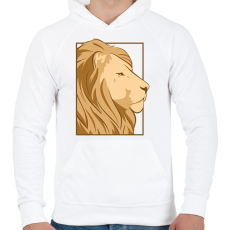 PRINTFASHION Oroszlán - Férfi kapucnis pulóver - Fehér