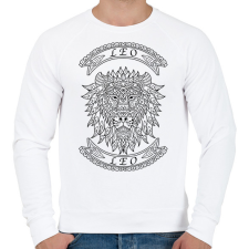 PRINTFASHION Oroszlán - Férfi pulóver - Fehér férfi pulóver, kardigán
