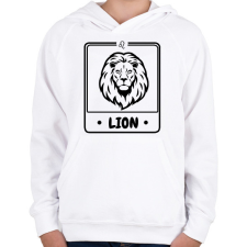 PRINTFASHION oroszlán - Gyerek kapucnis pulóver - Fehér gyerek pulóver, kardigán