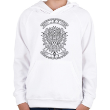 PRINTFASHION Oroszlán - Gyerek kapucnis pulóver - Fehér gyerek pulóver, kardigán