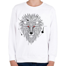 PRINTFASHION Oroszlán - Gyerek pulóver - Fehér gyerek pulóver, kardigán