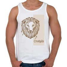 PRINTFASHION Oroszlán horoszkóp - Férfi atléta - Fehér atléta, trikó