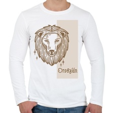 PRINTFASHION Oroszlán horoszkóp - Férfi hosszú ujjú póló - Fehér férfi póló