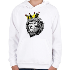 PRINTFASHION Oroszlán king - Gyerek kapucnis pulóver - Fehér
