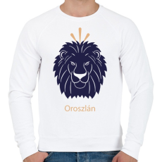 PRINTFASHION Oroszlán minta - Férfi pulóver - Fehér