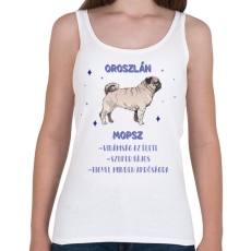 PRINTFASHION Oroszlán - Mopsz - Női atléta - Fehér