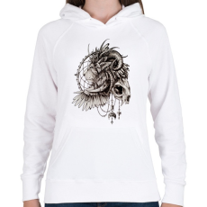 PRINTFASHION Oroszlán - Női kapucnis pulóver - Fehér