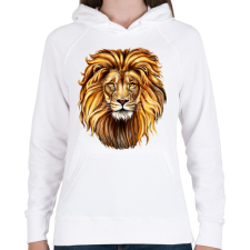PRINTFASHION Oroszlán - Női kapucnis pulóver - Fehér női pulóver, kardigán