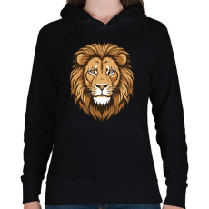 PRINTFASHION Oroszlán  - Női kapucnis pulóver - Fekete