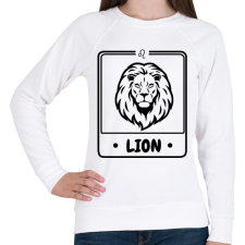 PRINTFASHION oroszlán - Női pulóver - Fehér női pulóver, kardigán