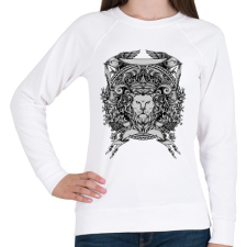 PRINTFASHION Oroszlán trón - Női pulóver - Fehér női pulóver, kardigán
