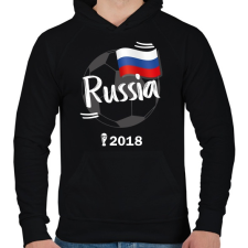 PRINTFASHION Oroszország - Férfi kapucnis pulóver - Fekete férfi pulóver, kardigán