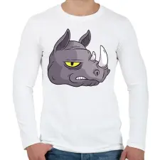 PRINTFASHION Orrszarvú - Férfi hosszú ujjú póló - Fehér férfi póló