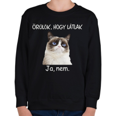 PRINTFASHION Örülök, hogy látlak - Gyerek pulóver - Fekete